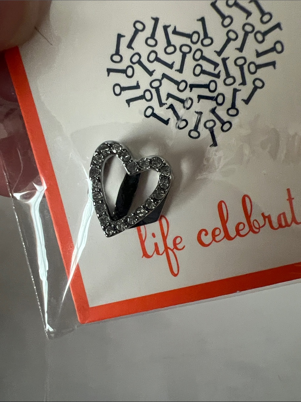 Silver Heart keep collective charm with Rhinestones - Picture 3 of 3